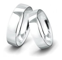 Par De Alianzas Blanco. - 6 Grs.- 5 Mm.- Cinta - Cod226