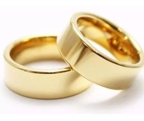Par De Alianzas Oro 18k- Tipo Cinta- 5 Mm Ancho- 15 Gramos E