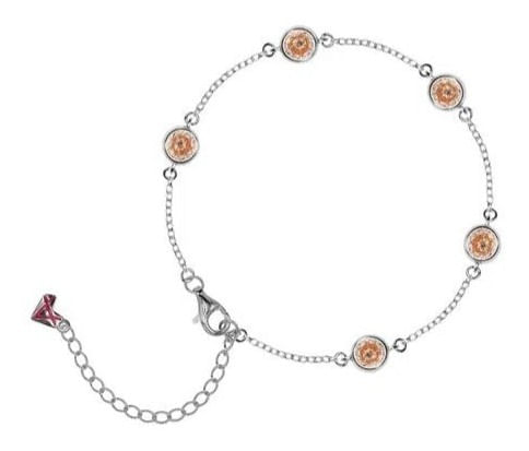 Pulsera Carmin Plata 925 Piedras Ambar Ca76128pdam