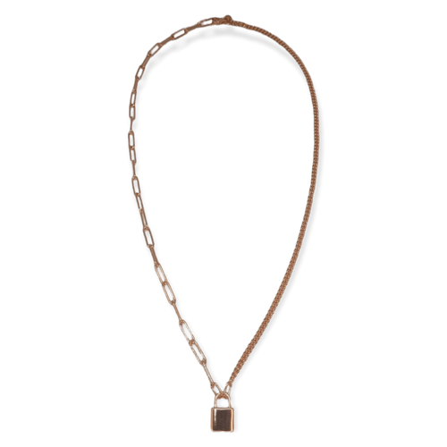 Cadena Carmin Secret Duo Plata 925 Baño Rose CA041300258