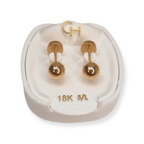 Aros Abridores Oro 18k con Bolitas de Oro 771600 - 112d