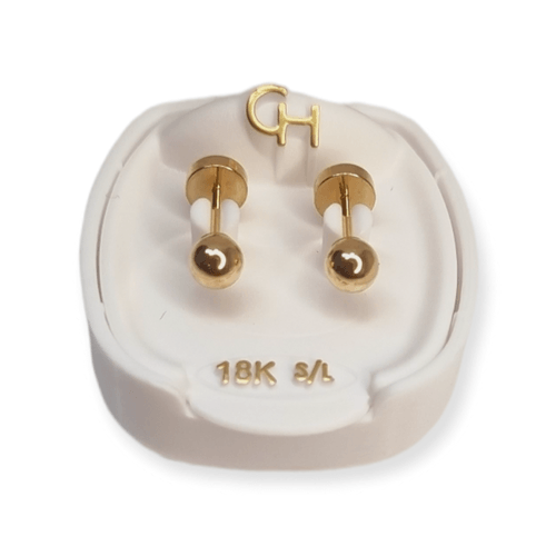 Aros Abridores Oro 18k con Bolitas de Oro 770400 - 77d