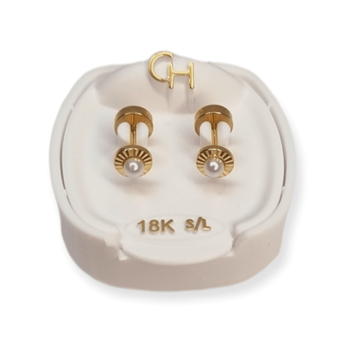 Aros Abridores Oro 18k Facetado con Perla 771900 - 92d