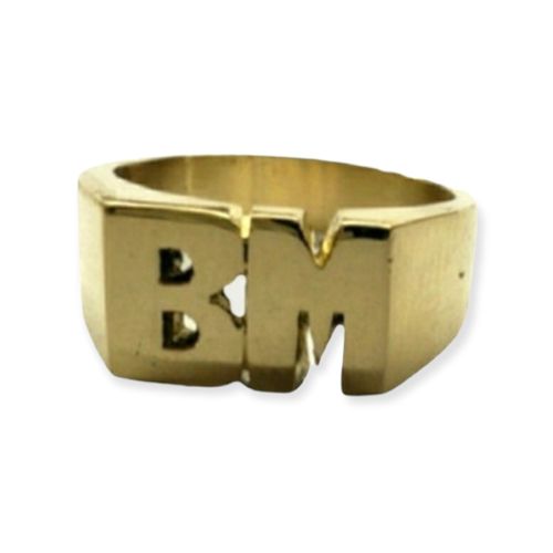 Anillo Iniciales Oro 18k Personalizado - 10 Grs - A Medida