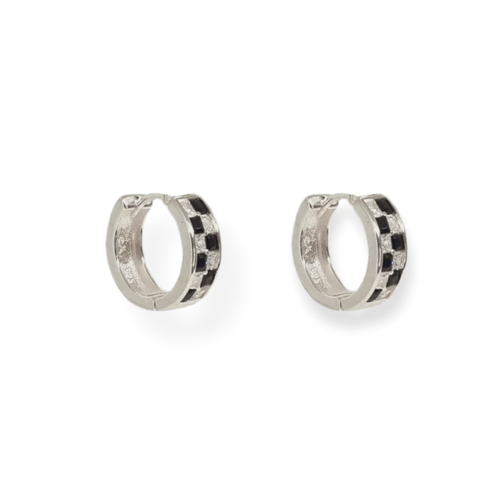 Aros Plata 925 Argollitas con circonios ARPL213 - 30d