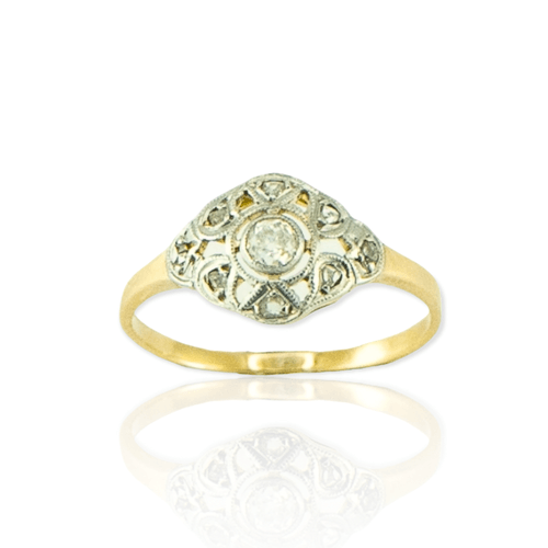 Anillo oro 18k con brillante - Mujer- An378 - 2grs