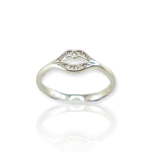 Anillo Plata 925 boca con circonios - Ml736-11d