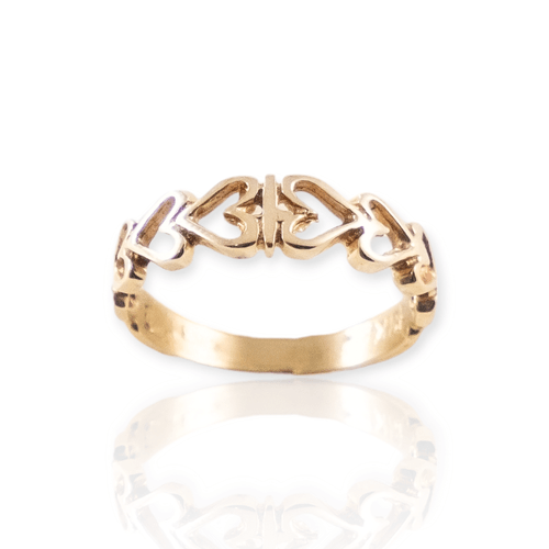 Anillo Oro 18k - Corazones Calados- 2,5 Grs - An09