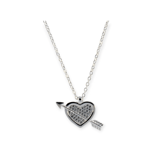 Cadena Plata 925 con dije Corazon y flecha - Fr377-43d