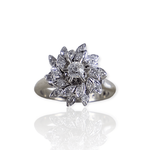 Anillo oro 18k Roseta con brillantes - Mujer- An425- 6,7grs