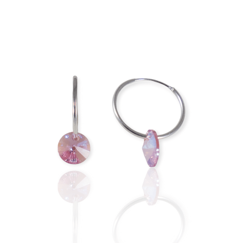 Aros Plata 925 argollas con cristales SWA ARPL330 - 8d