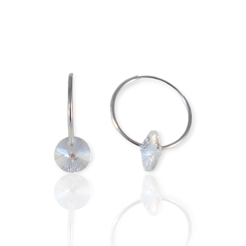 Aros Plata 925 argollas con cristales SWA ARPL331 - 8d