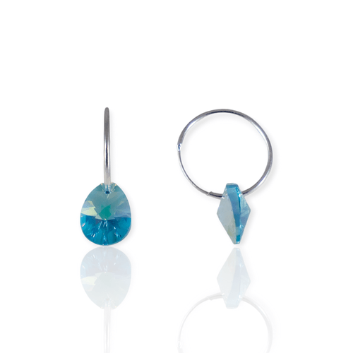 Aros Plata 925 argollas con cristales SWA ARPL332 - 12d