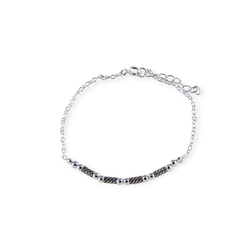 Pulsera Plata 925 con bolitas de plata Kl224 - 15d