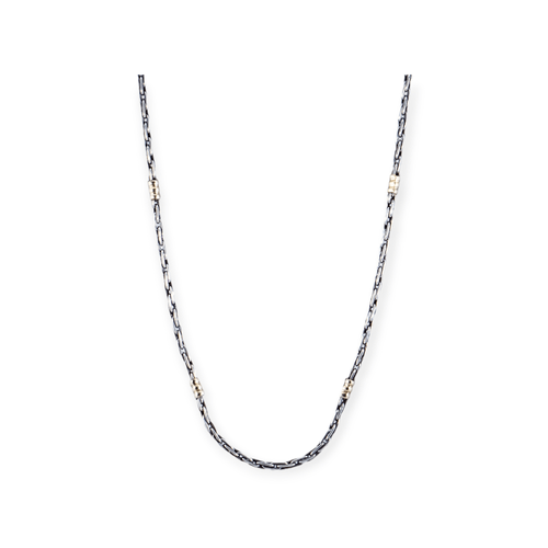 Cadena Plata 925 tipo Spiga combinada con duble Ho66 - 50d