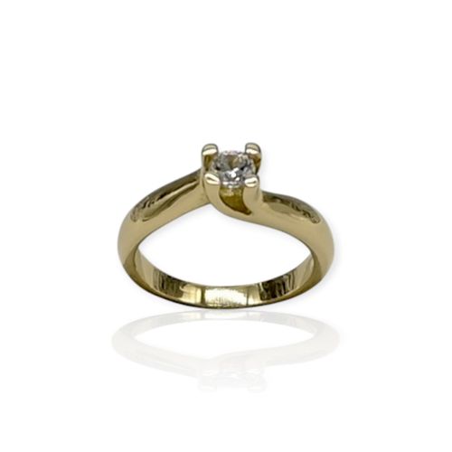 Anillo oro amarillo 18k solitario - An536 - 3,7g