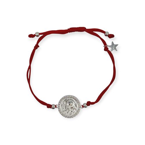 Pulsera Hilo Rojo con dije de San Benito plata 925 Kl315 - 23d