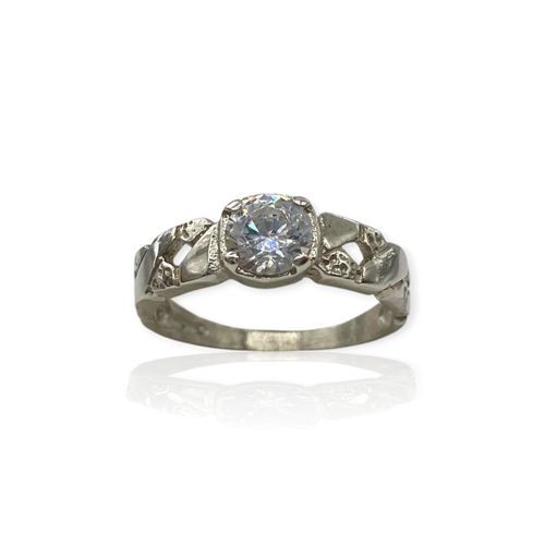 Anillo Plata 925 Tipo solitario con circonio - Ml1000 - 17d