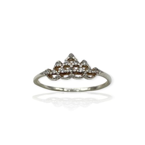 Anillo Plata 925 Estilo corona con circones - Ml1003 - 9d