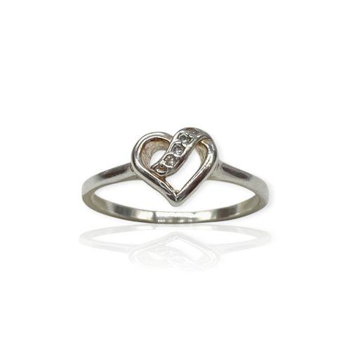 Anillo Plata 925 Corazón con circones - Ml1005 - 12d