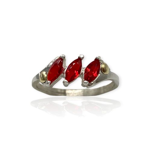 Anillo Plata 925 Diseño con circones y dublé - Ml1014 - 12d