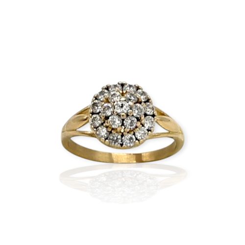 Anillo oro amarillo 18k roseta con circones - An555 - 5g
