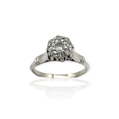 Anillo oro 18k roseta con brillantes - An571 - 4,4g
