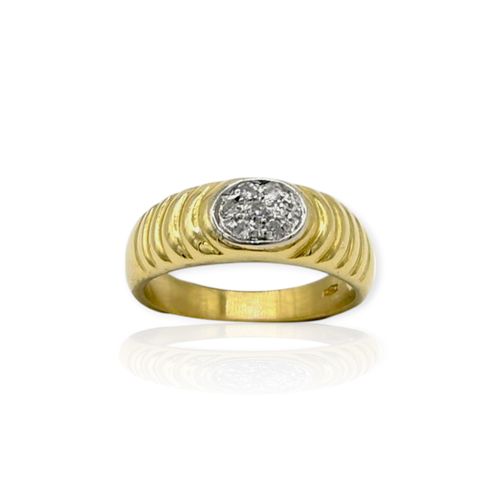 Anillo oro 18k moderno con brillantes - An573 - 4g
