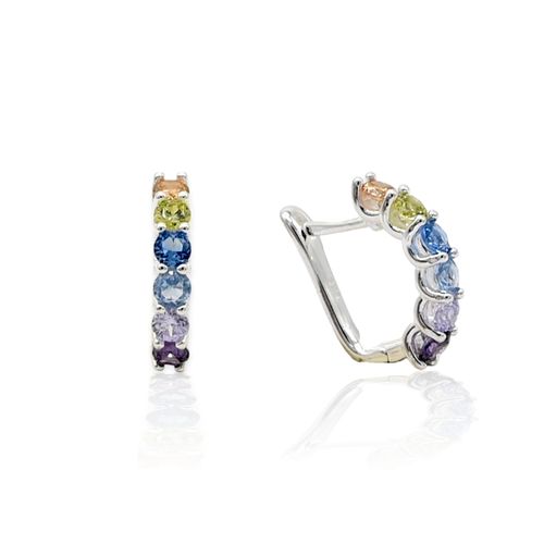 Aros plata 925 argolla multicolor ARPL404 - 40d