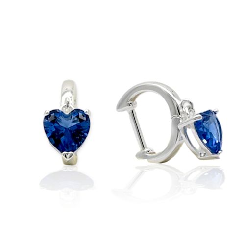 Aros plata 925 colgantes con corazón ARPL419 - 34d