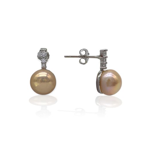 Aros plata 925 perla del río ARPL436 - 35d