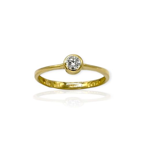 Anillo oro 18k solitario - An586 - 1,8g