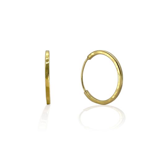 Aros oro 18k argolla estilo cubano - Ar142 - 1gr