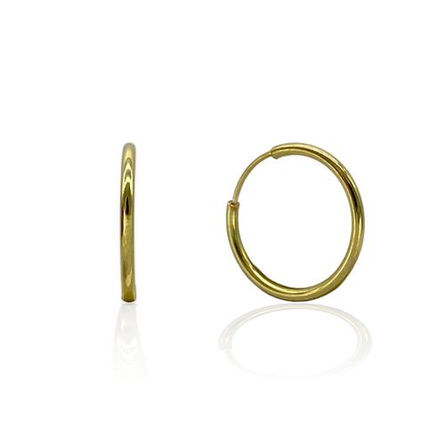 Aros oro 18k argolla estilo cubano - Ar147 - 0,8gr