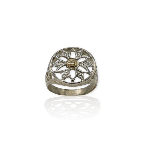 Anillo plata 925 sello flor - Ml1098 - 27d