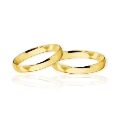 Par De Alianzas Oro 18k- 4 Grs.- 3 Mm.- Media Caña- Cod220