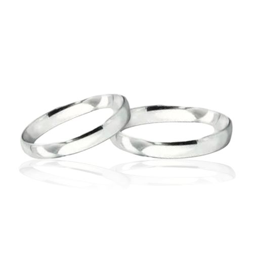 Par De Alianzas Oro Blanco- 3 Grs.- 2 Mm.- Italianas- Cod218
