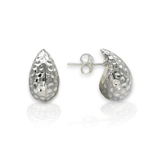 Aros plata 925 gota martillada ARPL503 - 35d