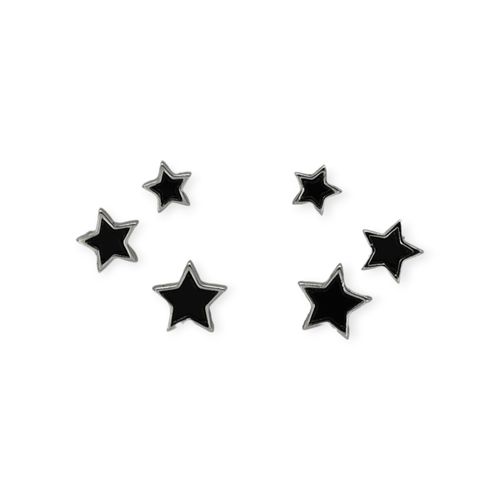 Set de 3 pares aros plata 925 estrellas ARPL504 - 32d