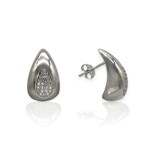Aros plata 925 gota con cubic ARPL515 - 56d