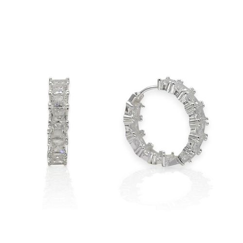 Aros plata 925 argolla con cubics ARPL523 - 41d