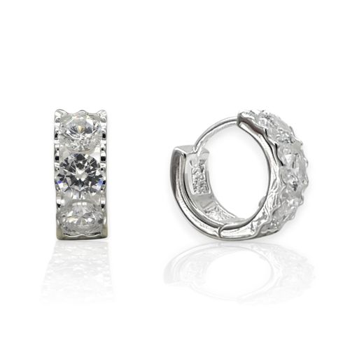 Aros plata 925 argolla con cubics ARPL529 - 36d