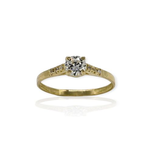 Anillo oro 18k solitario - An594 - 1,6g