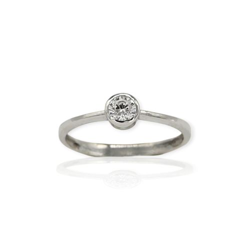 Anillo oro 18k solitario - An603 - 1,6g