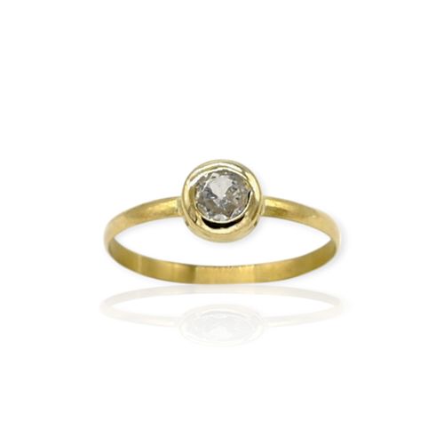 Anillo oro 18k solitario - An634 - 1,1g