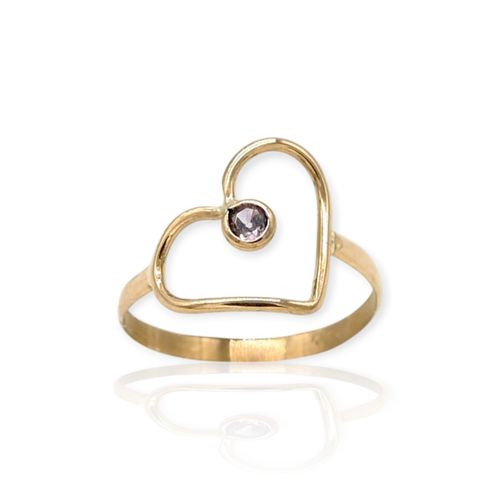 Anillo oro 18k corazón - An638 - 0,9g